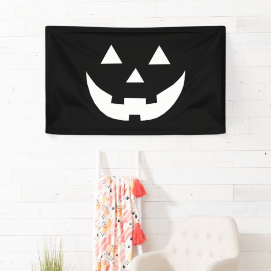Halloween Schwarz-weiße Kürbislaterne beängstigend Banner (Insitu)
