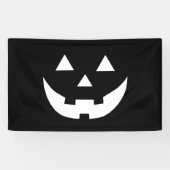 Halloween Schwarz-weiße Kürbislaterne beängstigend Banner (Horizontal)