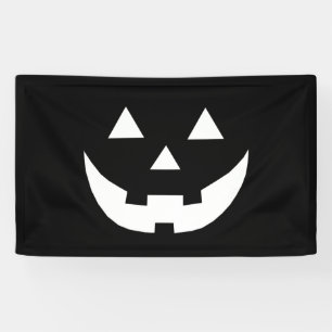 Halloween Schwarz-weiße Kürbislaterne beängstigend Banner