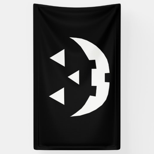 Halloween Schwarz-weiße Kürbislaterne beängstigend Banner (Vertikal)