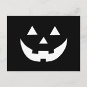 Halloween Schwarz-weiße Kürbislaterne beängstigend Feiertagspostkarte (Vorderseite)