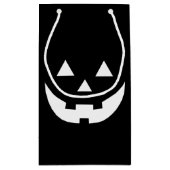 Halloween Schwarz-weiße Kürbislaterne beängstigend Kleine Geschenktüte (Rückseite)