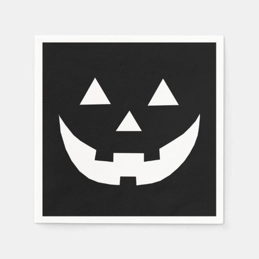 Halloween Schwarz-weiße Kürbislaterne beängstigend Serviette (Vorderseite)
