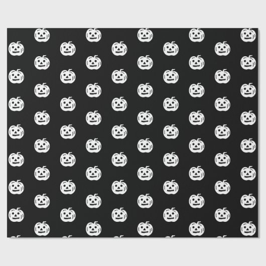 Halloween-Schwarz-weiße Kürbislaterne Geschenkpapier (Flach)