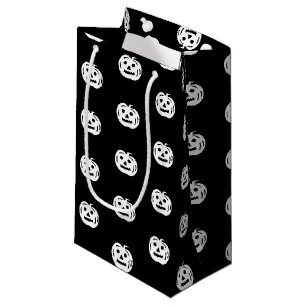 Halloween-Schwarz-weiße Kürbislaterne niedlich Kleine Geschenktüte