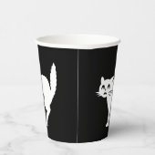 Halloween Schwarz-weiße Schwarzkatze Pappbecher (Rechts)