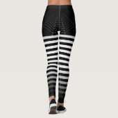 Halloween Schwarz-weiße Spinnennetze ombre Leggings (Rückseite)