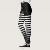Halloween Schwarz-weiße Spinnennetze ombre Leggings (Links)