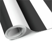 halloween Schwarz-weiße vertikale Streifen Geschenkpapier (Rolleneckpunkt)