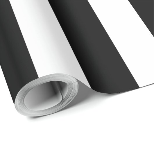 halloween Schwarz-weiße vertikale Streifen Geschenkpapier (Rolleneckpunkt)