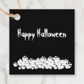 Halloween Schwarz-weißer Schädelhaufen Geschenkanhänger (Vorderseite)