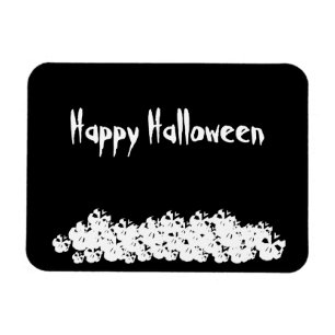 Halloween Schwarz-weißer Schädelhaufen Magnet
