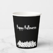 Halloween Schwarz-weißer Schädelhaufen Pappbecher (Rückseite)