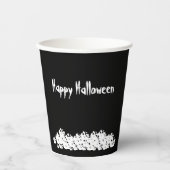 Halloween Schwarz-weißer Schädelhaufen Pappbecher (Vorderseite)