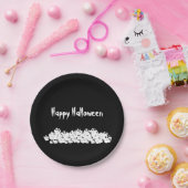 Halloween Schwarz-weißer Schädelhaufen Pappteller (Party)