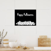 Halloween Schwarz-weißer Schädelhaufen Poster (Küche)