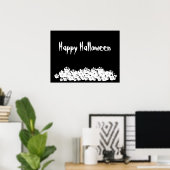 Halloween Schwarz-weißer Schädelhaufen Poster (Heimbüro)