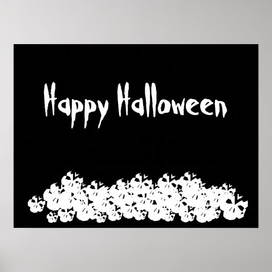 Halloween Schwarz-weißer Schädelhaufen Poster (Vorne)
