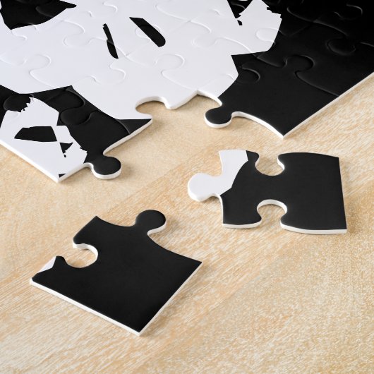 Halloween Schwarz-weißer Schädelhaufen Puzzle (Seite)