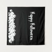 Halloween Schwarz-weißer Schädelhaufen Wandteppich (Vorderseite (Horizontal))
