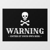 Halloween, Schwarz-weißer Schädelstern Fensteraufkleber (Blatt)