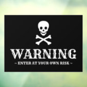 Halloween, Schwarz-weißer Schädelstern Fensteraufkleber (Blatt 3)