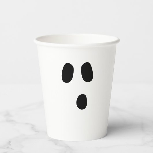 Halloween Schwarz-weißes beängstigendes Geisterges Pappbecher (Rückseite)