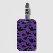 Halloween-Schwarzbats lila cooles, sprichwörtliche Gepäckanhänger (Vorderseite Vertikal)