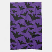 Halloween-Schwarzbats lila cooles, sprichwörtliche Geschirrtuch (Vertikal)
