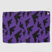 Halloween-Schwarzbats lila cooles, sprichwörtliche Golfhandtuch (Horizontal)