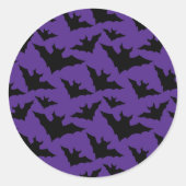 Halloween-Schwarzbats lila cooles, sprichwörtliche Runder Aufkleber (Vorderseite)