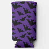 Halloween-Schwarzbats lila cooles, sprichwörtliche Selters Dosenkühler (Vorderseite)