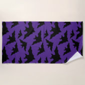 Halloween-Schwarzbats lila cooles, sprichwörtliche Strandtuch (Vorderseite)