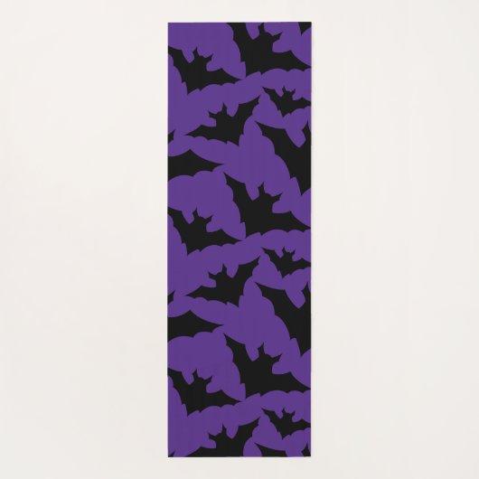 Halloween-Schwarzbats lila cooles, sprichwörtliche Yogamatte (Rückseite)