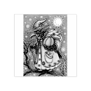 HALLOWEEN SCHWARZDROSSEL HEXENMEISTER, HALLOWEEN R GUMMISTEMPEL