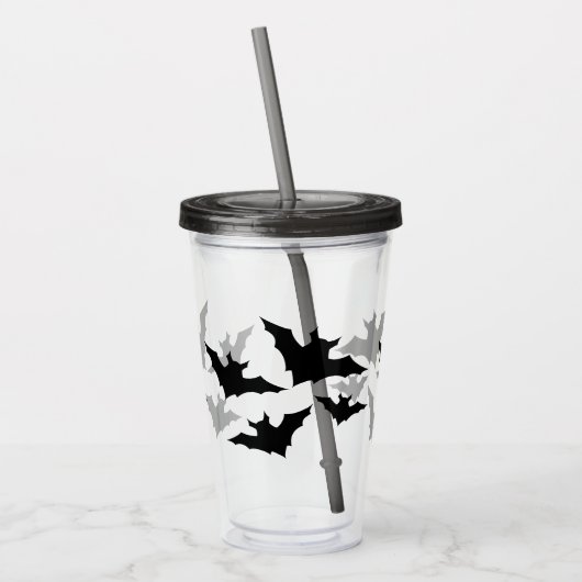 Halloween Schwarze Fledermäuse coole Leckerei Acryltrinkbecher (Links)