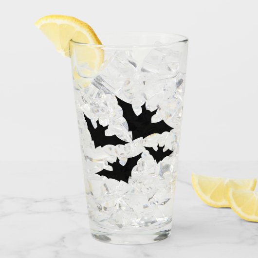 Halloween Schwarze Fledermäuse coole Leckerei Glas (Vorderseite Ice)