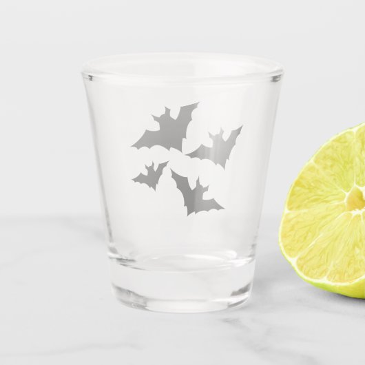 Halloween Schwarze Fledermäuse coole Leckerei Schnapsglas (Rückseite)