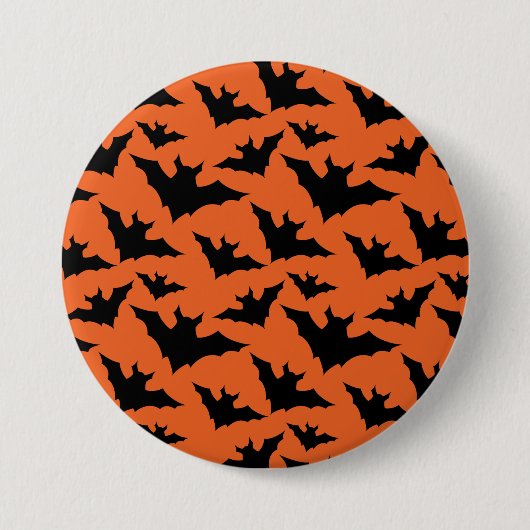 Halloween Schwarze Fledermäuse coole Löffelmuster Button (Vorderseite)