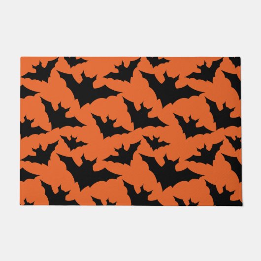 Halloween Schwarze Fledermäuse coole Löffelmuster Fußmatte (Vorderseite)