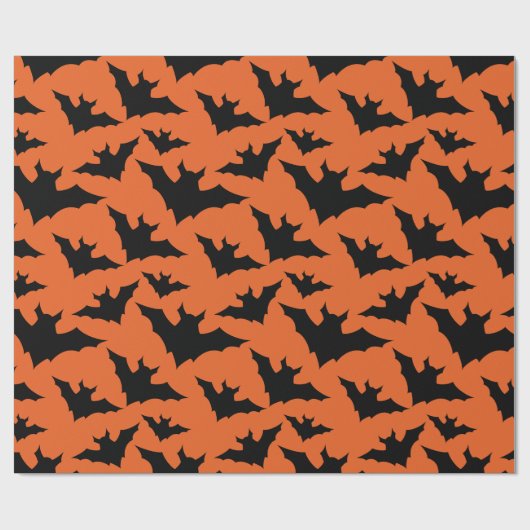 Halloween Schwarze Fledermäuse coole Löffelmuster Geschenkpapier (Flach)