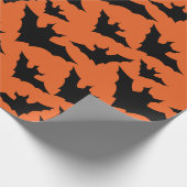 Halloween Schwarze Fledermäuse coole Löffelmuster Geschenkpapier (Ecke)