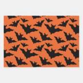 Halloween Schwarze Fledermäuse coole Löffelmuster Geschenkpapier Set (Vorderseite 2)