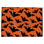 Halloween Schwarze Fledermäuse coole Löffelmuster Große Geschenktüte (Rückseite)