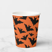 Halloween Schwarze Fledermäuse coole Löffelmuster Pappbecher (Rückseite)