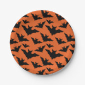 Halloween Schwarze Fledermäuse coole Löffelmuster Pappteller (Vorderseite)