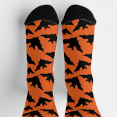 Halloween Schwarze Fledermäuse coole Löffelmuster Socken (Oben)