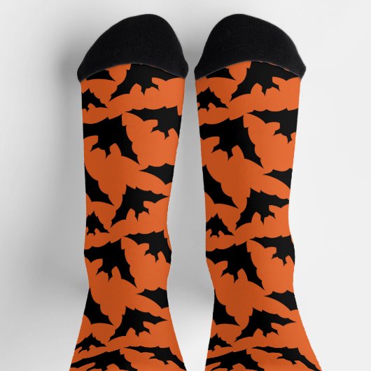 Halloween Schwarze Fledermäuse coole Löffelmuster Socken (Oben)