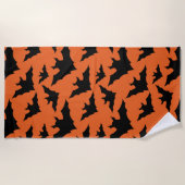 Halloween Schwarze Fledermäuse coole Löffelmuster Strandtuch (Vorderseite)