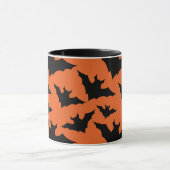 Halloween Schwarze Fledermäuse coole Löffelmuster Tasse (Zentrum)